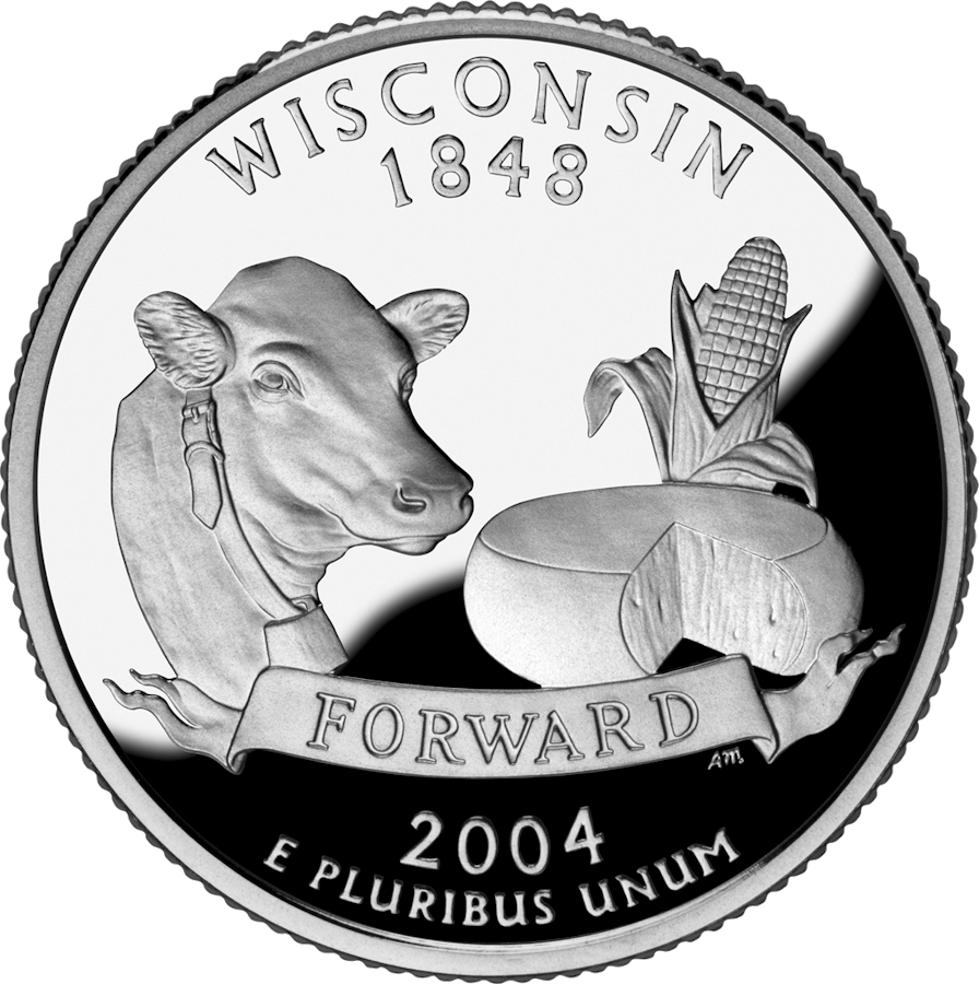 Wisconsin state quarter reverse